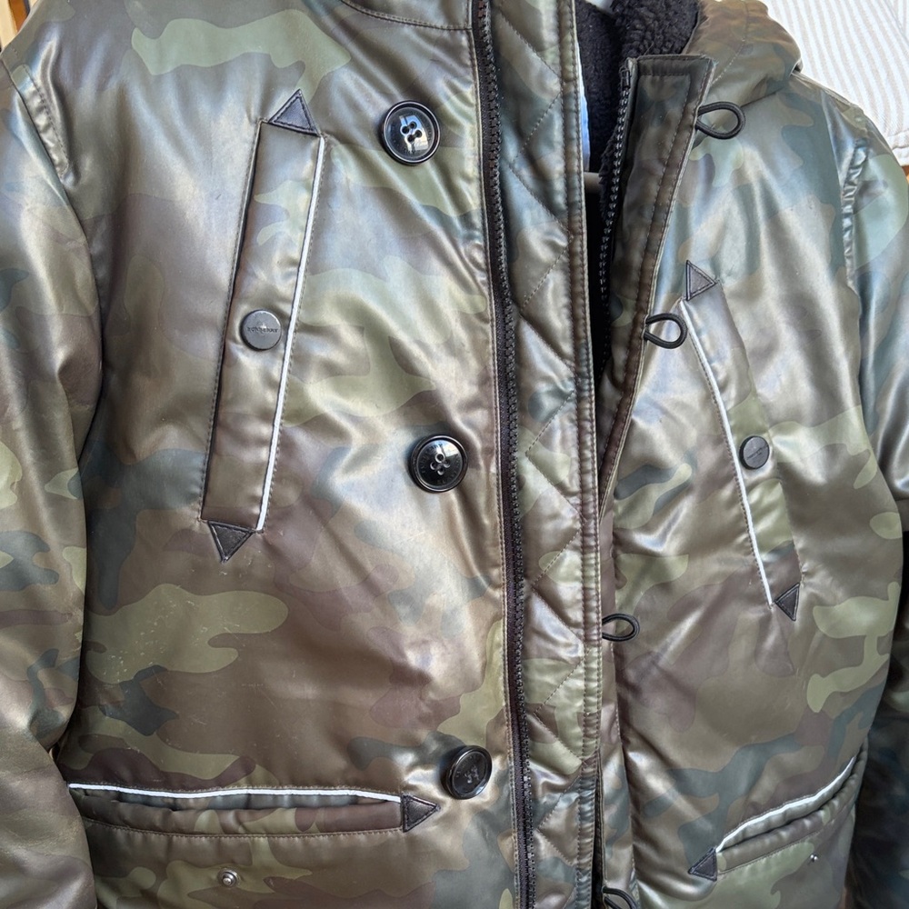 Boy Camouflage Puffer Jacket - Olive Camo